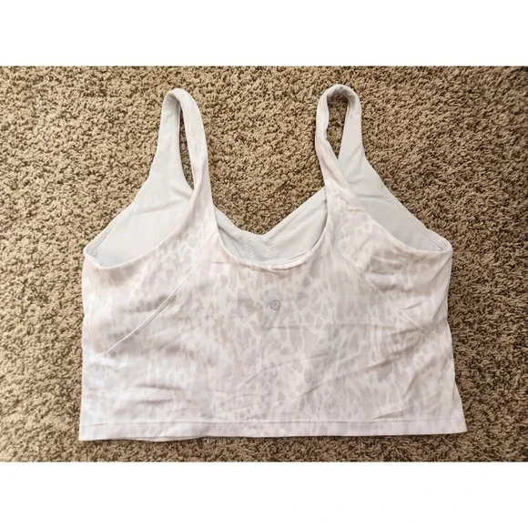 Lululemon Align Tank Top White Grey Leopard Animal Print Size 14 LW1ECAS.0 - Picture 2 of 8